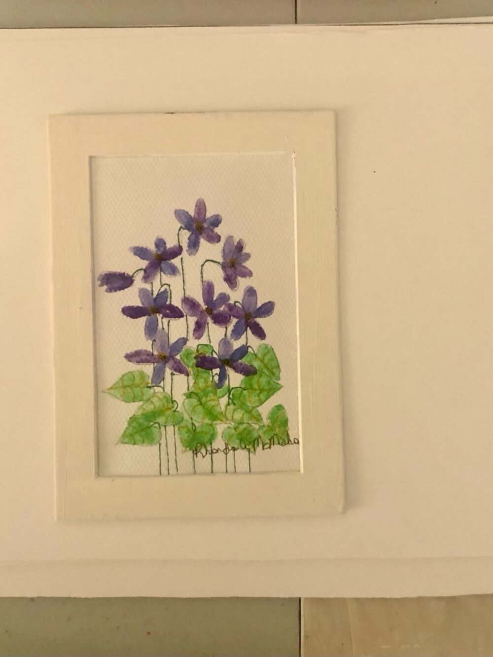 Purple Violets Watercolor Painting